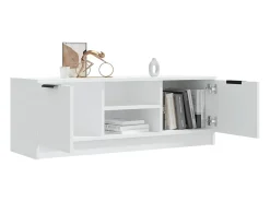 Kaelyn Mueble de TV madera contrachapada blanco 102x35x36,5 cm