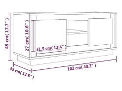 Kedron Mueble para TV madera contrachapada negro 102x35x45 cm