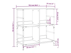 Keith Estantería de madera de ingeniería roble Sonoma 78,5x33x82 cm