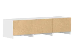 Kingman Mueble TV madera contrachapada blanco brillante 140x40x35,5cm
