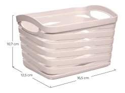 Kit 3 Cestas Medianas Rectangulares 1,5 Litros Rosa 7house