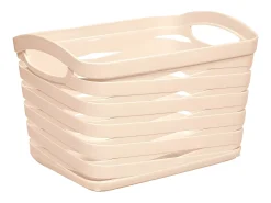 Kit 3 Cestas Medianas Rectangulares 1,5 Litros Beige 7house