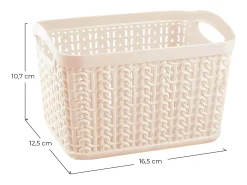 Kit 3 Cestas Rectangulares 1,5 Litros Beige 7house