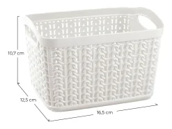 Kit 3 Cestas Rectangulares 1,5 Litros Blanco 7house