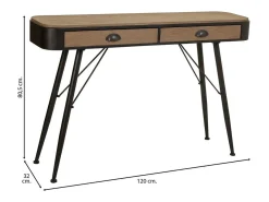 Kit Recibidor De Madera Y Metal Marron