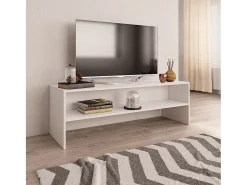 Kobe Mueble para TV madera contrachapada blanco 120x40x40 cm