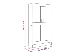 Krimpen aan den IJssel Armario libros madera contrachapada roble humo 82,5x30,5x150 cm