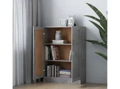 Krimpen aan den IJssel Armario de libros contrachapada gris hormigón 82,5x30,5x11 cm