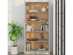 Krimpen aan den IJssel Estantería madera contrachapada gris Sonoma 82,5x30,5x185,5 cm