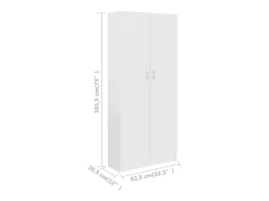 Krimpen aan den IJssel Librería de madera de ingeniería blanco 82,5x30,5x185,5 cm