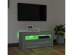 Kristineberg Mueble de TV con luces LED gris Sonoma 90x35x40 cm