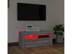 Kristineberg Mueble de TV con luces LED gris Sonoma 90x35x40 cm