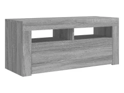 Kristineberg Mueble de TV con luces LED gris Sonoma 90x35x40 cm
