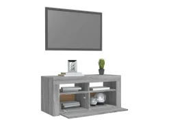 Kristineberg Mueble de TV con luces LED gris Sonoma 90x35x40 cm
