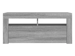 Kristineberg Mueble de TV con luces LED gris Sonoma 90x35x40 cm
