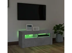 Kristineberg Mueble de TV con luces LED gris hormigón 90x35x40 cm