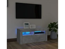 Kristineberg Mueble de TV con luces LED gris hormigón 90x35x40 cm