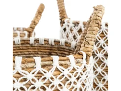 La Cesta de Macramé con Costura Cruzada - S