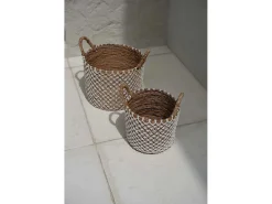 La Cesta De Macramé Cross Stitched - M