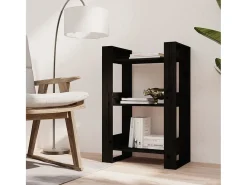 La Roche-sur-Yon Estantería/divisor de espacios madera pino negro 60x35x91 cm
