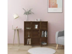 Lacey Estantería madera contrachapada roble marrón 90x30x90 cm