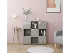 Lacey Estantería madera contrachapada gris hormigón 90x30x90 cm