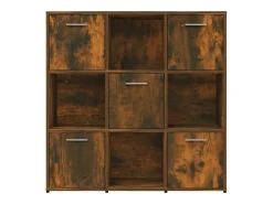 Lacey Estantería madera contrachapada color roble ahumado 90x30x90 cm