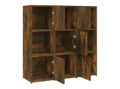 Lacey Estantería madera contrachapada color roble ahumado 90x30x90 cm