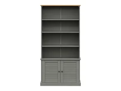 Larindor Librería VIGO madera maciza de pino gris 85x35x170 cm