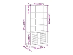 Larindor Librería VIGO madera maciza de pino gris 85x35x170 cm