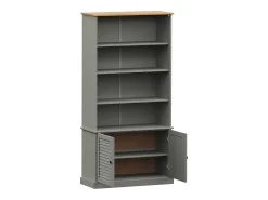 Larindor Librería VIGO madera maciza de pino gris 85x35x170 cm