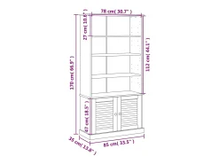 Larindor Librería VIGO madera maciza de pino blanco 85x35x170 cm