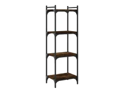 Lars Librería 4 estantes madera ingeniería roble ahumado 40x30x120cm