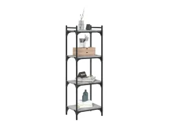 Lars Librería 4 estantes madera ingeniería gris Sonoma 40x30x120 cm