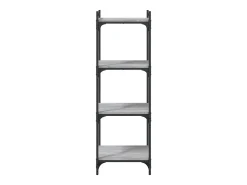 Lars Librería 4 estantes madera ingeniería gris Sonoma 40x30x120 cm