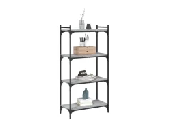 Lars Librería 4 estantes madera ingeniería gris Sonoma 60x30x120 cm