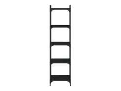 Lars Librería de 5 estantes madera de ingeniería negro 40x30x154 cm