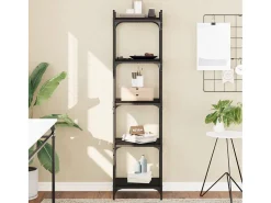 Lars Librería de 5 estantes madera de ingeniería negro 40x30x154 cm