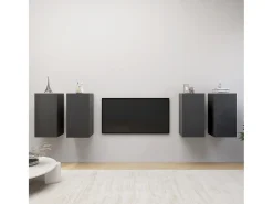 Lea Muebles de salón 4 pzas madera ingeniería gris 30,5x30x60 cm