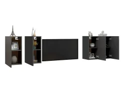 Lea Muebles de salón 4 pzas madera ingeniería gris 30,5x30x60 cm