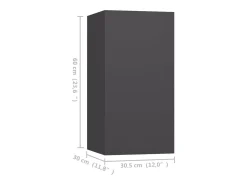 Lea Muebles de salón 4 pzas madera ingeniería gris 30,5x30x60 cm