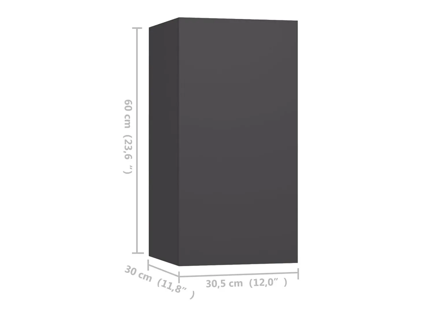 Lea Muebles de salón 4 pzas madera ingeniería gris 30,5x30x60 cm