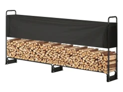 Leñero para Exterior SucceBuy de 2,6 M (8,5 Pies), 2,5 M (102 Pulgadas) x 36,6 M (14,2 Pulgadas) x 117,5 Cm (46,1 Pulgadas), con Tapa y Soporte Resistente.