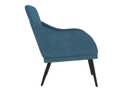 Leon Scott Sillón de terciopelo azul 63x76x80 cm