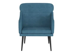 Leon Scott Sillón de terciopelo azul 63x76x80 cm