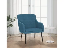 Leon Scott Sillón de terciopelo azul 63x76x80 cm