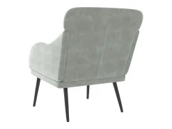 Leon Scott Sillón de terciopelo gris claro 63x76x80 cm