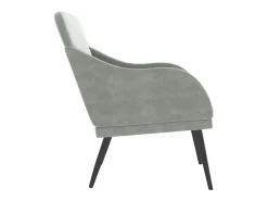 Leon Scott Sillón de terciopelo gris claro 63x76x80 cm