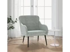 Leon Scott Sillón de terciopelo gris claro 63x76x80 cm