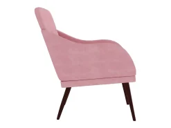 Leon Scott Sillón de terciopelo rosa 63x76x80 cm